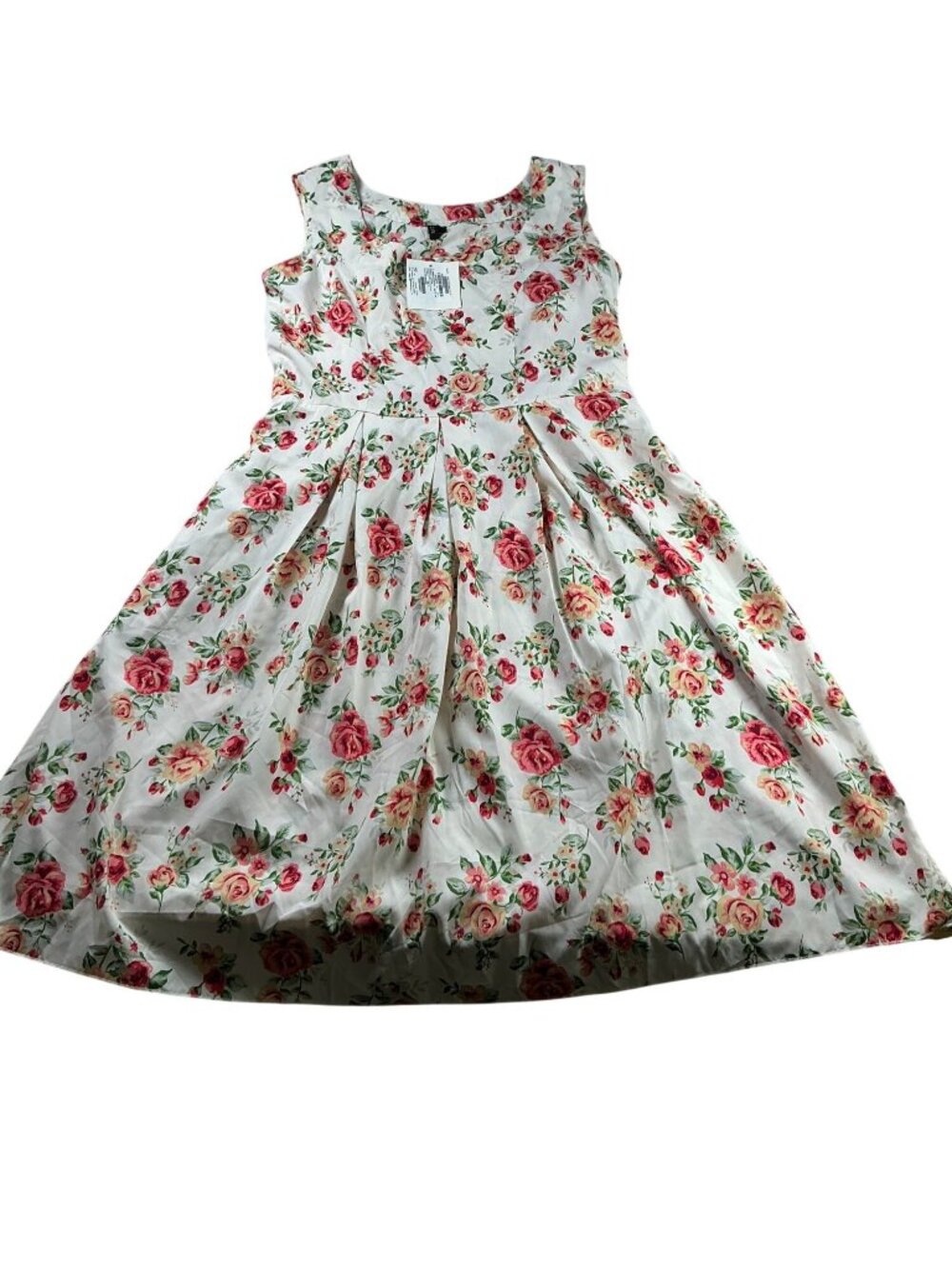 Grapes & Silhouettes Women’s White Sleeveless Midi Dress – Size S